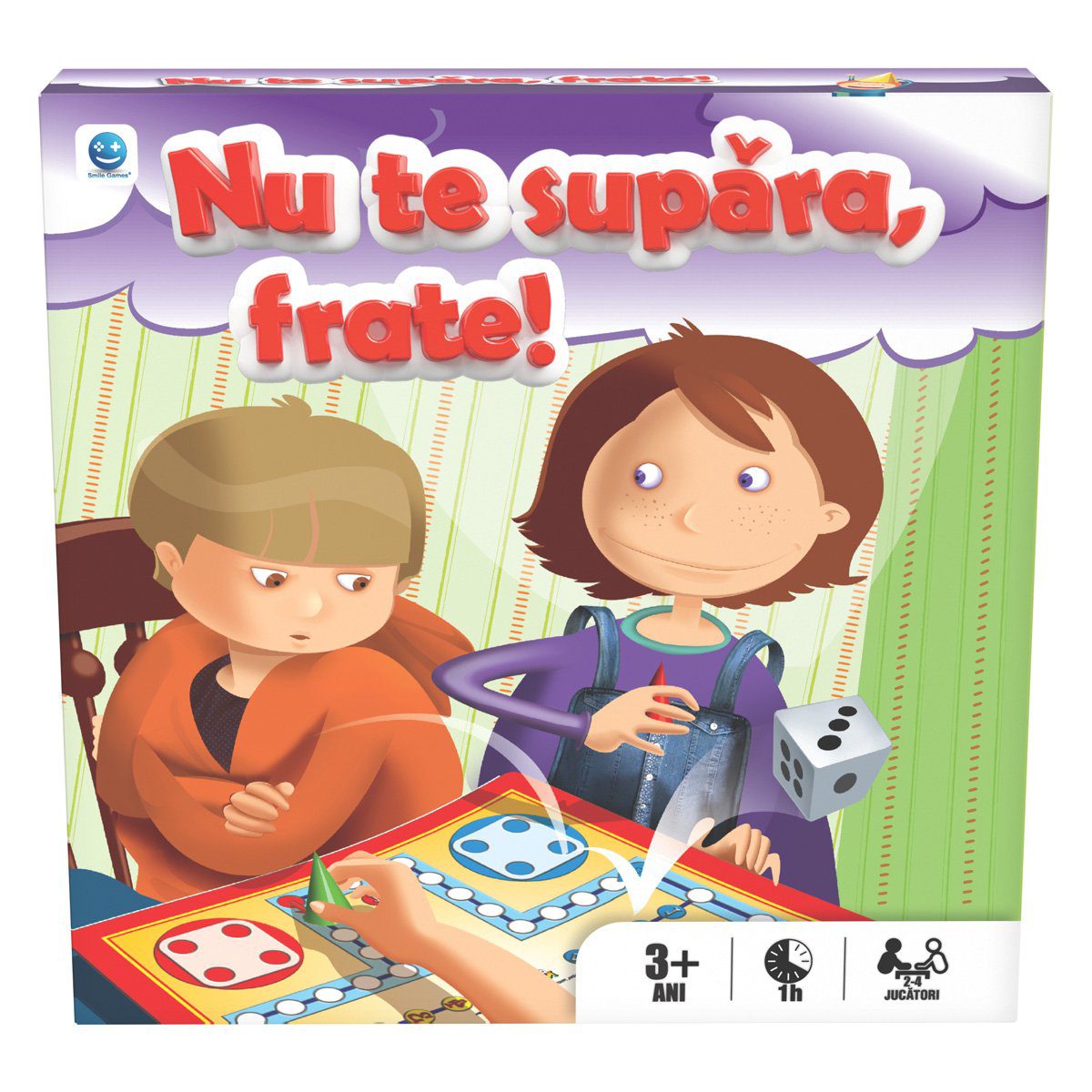 Joc de societate Smile Games Nu te supara frate cu zaruri si 4 pioni