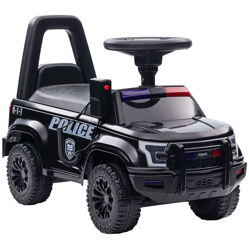 Masinuta electrica Kinderauto Police 6V Bluetooth megafon pentru copii negru